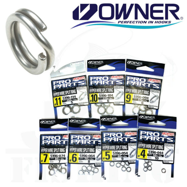 Owner split rings for tuna, Owner Hyper wire split rings